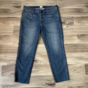 J. Crew 9" Vintage Straight Button Fly Jeans Medium Wash Size 33